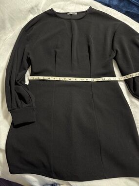Zara Black Long-Sleeve Ponte Shift Dress